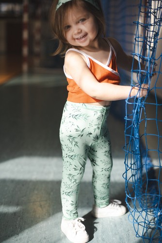 Long Leggings for Kids - Green Mint