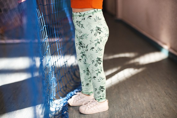 Long Leggings for Kids - Green Mint