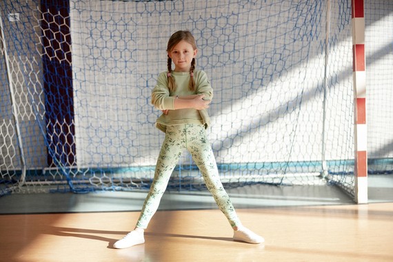 Long Leggings for Kids - Green Mint