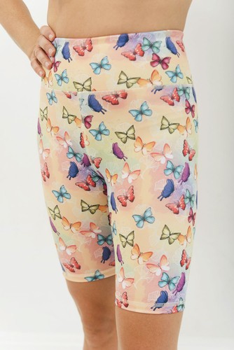 Short Leggings with High Waist - Butterflies