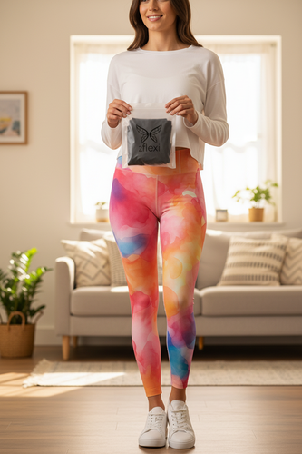Krótkie Legginsy z Wysokim Stanem - Aquarelle