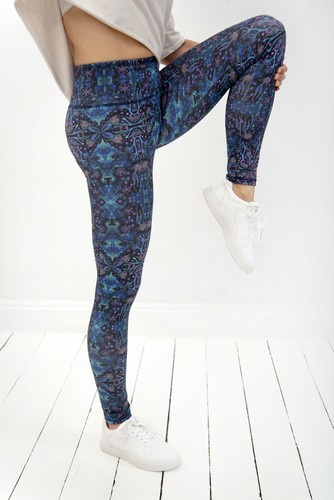 Long Leggings with High Waist - Neon Splash