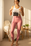 Krótkie Legginsy z Wysokim Stanem - Rose Bloom